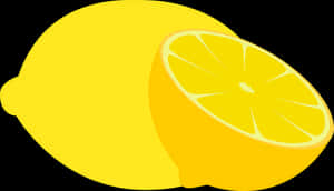 Yellow Lemonand Slice Vector PNG image with transparent background