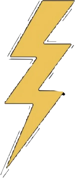 Yellow Lightning Bolt Graphic PNG Image