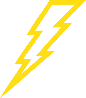Yellow Lightning Bolt Graphic PNG Image