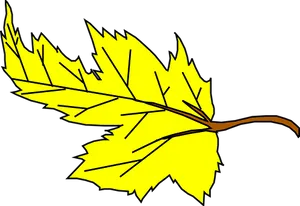Yellow Maple Leaf Vector Illustration PNG Image