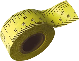 Yellow Measuring Tape Rolled Up PNG Image