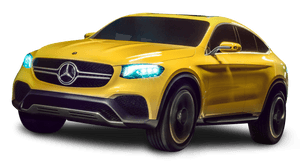 Yellow Mercedes Benz Coupe S U V PNG image with transparent background
