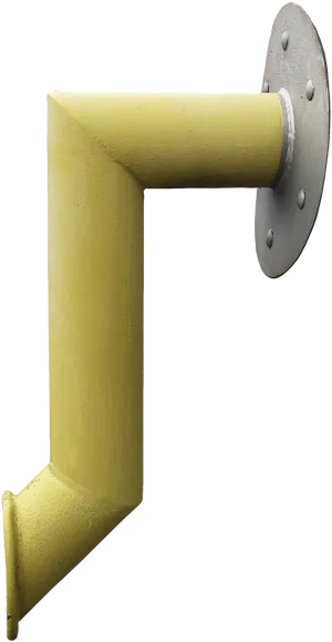 Yellow Metal Pipewith Flange PNG Image