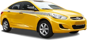 Yellow Modern Taxi Cab PNG Image