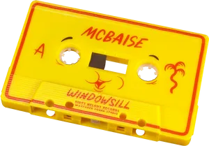 Yellow Music Cassette Tape PNG Image