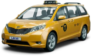 Yellow N Y C Taxi Minivan PNG Image