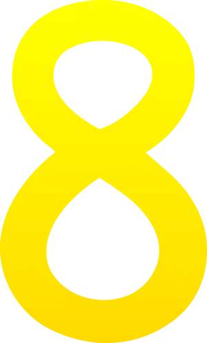 Yellow Number8 Graphic PNG Image