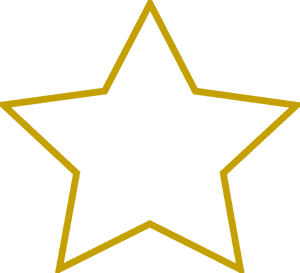Star Shape Clip Art At Clker - Gold Star Outline Png, Transparent Png PNG image with transparent background