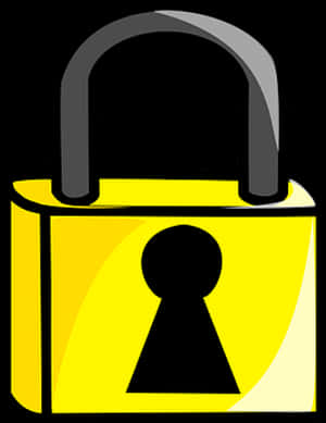 Yellow Padlock Graphic PNG