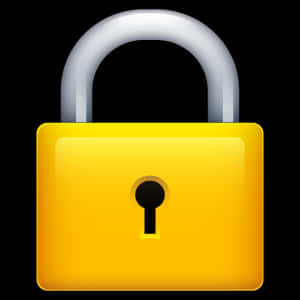 Yellow Padlock Icon PNG with transparent background