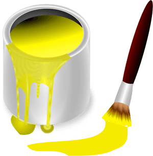 Yellow With Brush Clip - Yellow Paint Clipart, HD Png Download PNG image with transparent background