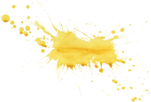 Yellow Paint Splashon Black Background PNG Image