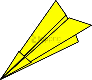 Yellow Paper Plane Illustration.png PNG Image