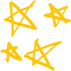 Yellow Pentagramson Black Background PNG Image