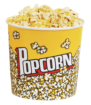 Yellow Popcorn Bucket Full PNG image with transparent background
