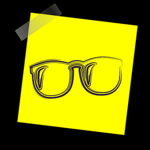 Yellow Postit Glasses Sketch PNG image with transparent background