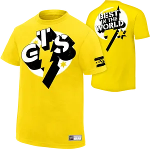 Yellow Punk Style Wrestling Tshirt PNG Image