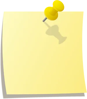 Yellow Pushpinon Note Paper PNG Image