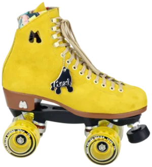 Yellow Quad Roller Skate PNG Image