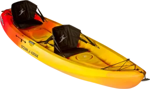 Yellow Red Ocean Kayak Isolated PNG Image