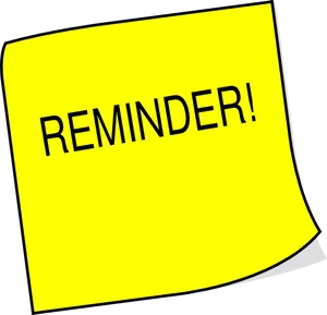 Yellow Reminder Sticky Note PNG Image