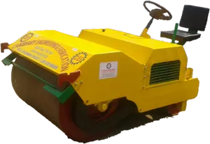 Yellow Road Roller Machine PNG Image