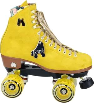 Yellow Roller Skatewith Keychain PNG Image