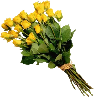 Yellow Rose Bouquet Transparent Background PNG Image