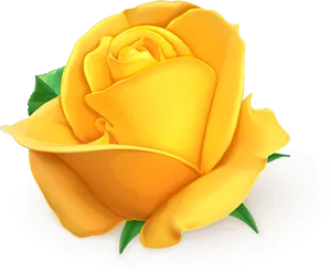 Yellow Rose Vector Art PNG Image