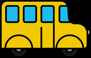 Yellow School Bus Cartoon Illustration PNG image with transparent background