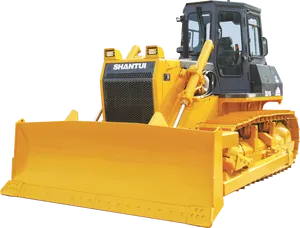 Yellow Shantui Bulldozer Isolated PNG Image