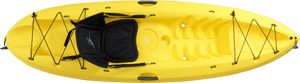 Yellow Sit On Top Kayak PNG with transparent background