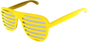 Yellow Slatted Shutter Shades Sunglasses PNG Image