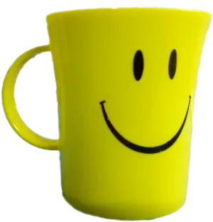 Yellow Smiley Face Mug.png PNG Image