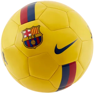 Yellow Soccer Ballwith Club Emblem PNG Image