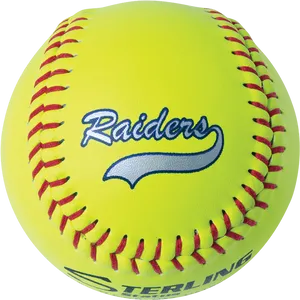 Yellow Softballwith Raiders Logo PNG Image