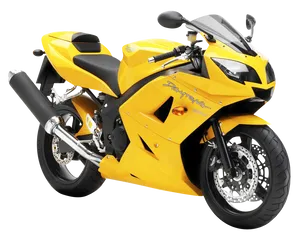 Yellow Sportbike Transparent Background PNG Image