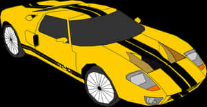 Yellow Sports Car Illustration PNG image with transparent background
