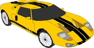 Yellow Sports Car Illustration PNG Image