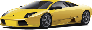 Yellow Sports Car Illustration PNG image with transparent background