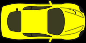 Yellow Sports Car Top View PNG with transparent background