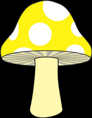 Yellow Spotted Mushroom Vector PNG with transparent background