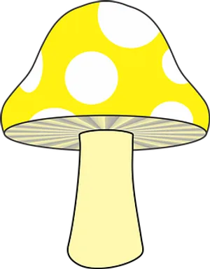 Yellow Spotted Mushroom Vector PNG Image