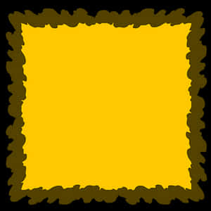 Yellow Squarewith Brown Scalloped Border PNG with transparent background