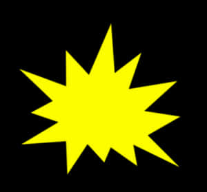 Yellow Starburst Graphicon Black Background PNG