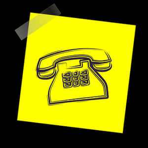 Yellow Sticky Note Telephone Drawing PNG image with transparent background
