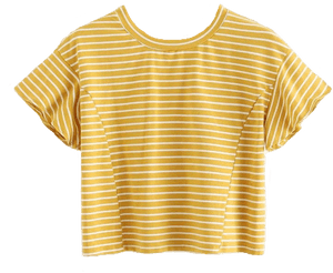 #shirt #stripes #yellow #croptop #cute #aesthetic #pngs - Striped Crop Top Aesthetic, Transparent Png PNG with transparent background