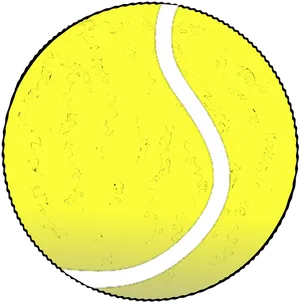 Yellow Tennis Ball Illustration PNG Image