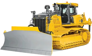 Yellow Track Bulldozer Isolated PNG Image