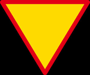 Yellow Triangle Road Sign PNG image with transparent background